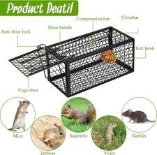 2 Large Rat Mouse Trap Catcher Metal Cage Spring Live Animal Rodent Pest Control