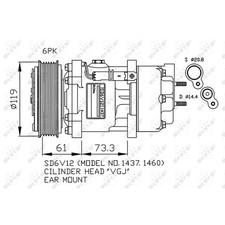 Kompressor Klimaanlage NRF für Peugeot 307 SW 3H 3E 2A/C Citroën C4 I LC_
