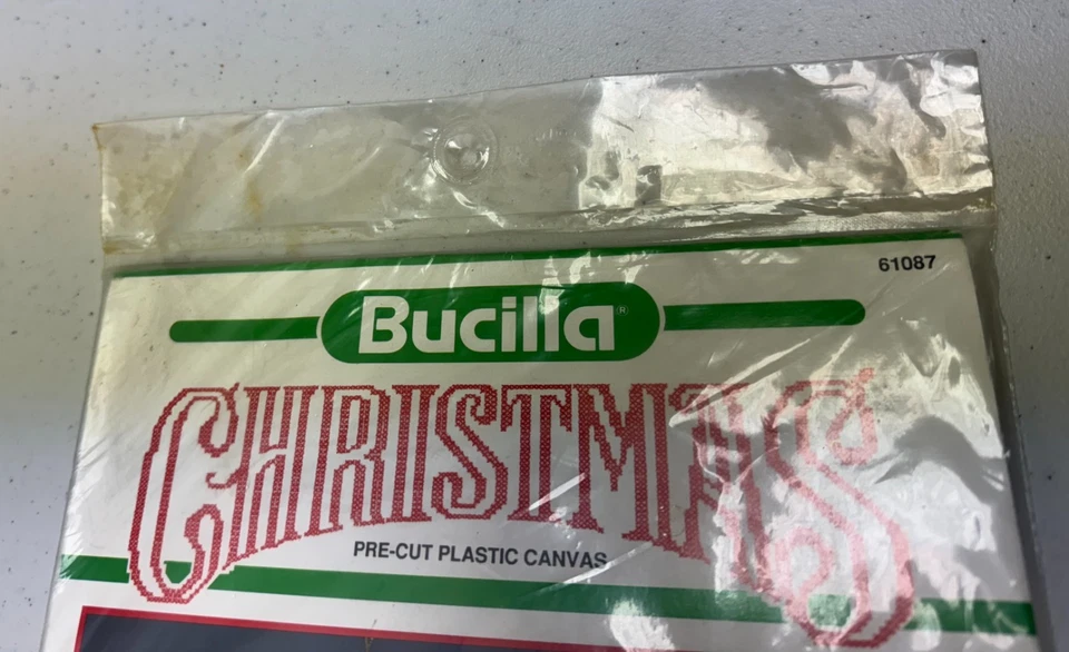 Vintage Bucilla Christmas Plastic Canvas Oldtime Santas Ornaments Set of 6 *NEW* - Image 4 of 4