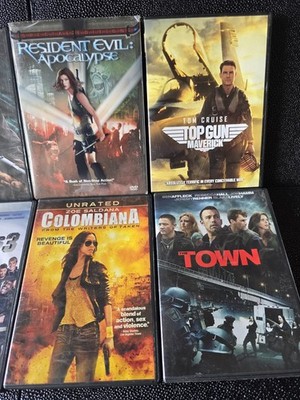 DVD Lot Resident Evil Top Gun Maverick Colombiana Town Wolf Wall Street Marvel