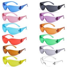 12 Pack Colored Safety Glasses, Scratch Resistant, For Adult  Youth, ANSI Z87.1