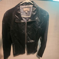 Wilsons Leather Maxima Black Genuine Leather Jacket Men's Large Full Zip NWOT