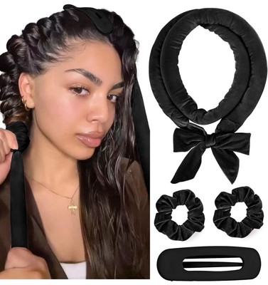 Yanibest Heatless Hair Curler, Overnight Use, Soft Ribbon Design,Long Short Hair