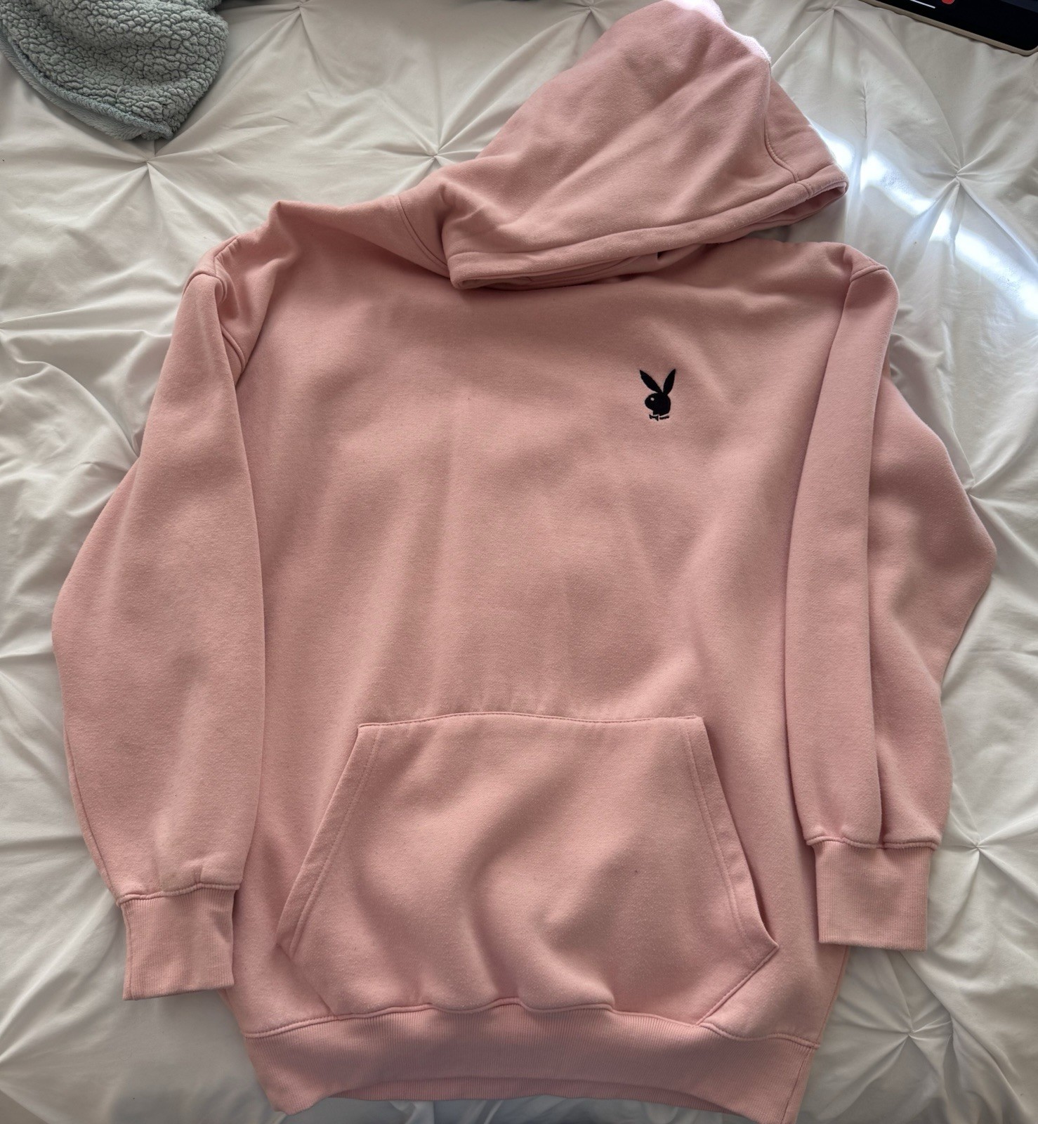 Playboy x Missguided Pink Oversized  Hoodie Butterfly Logo Graphic Fleece