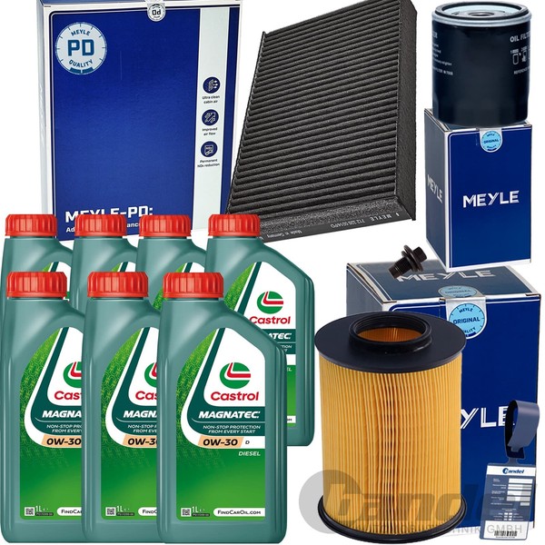 Meyle Filterset Satz+Castrol 0W30 Passend FüR Ford Focus 3 Kuga 2 C MAX 2-image