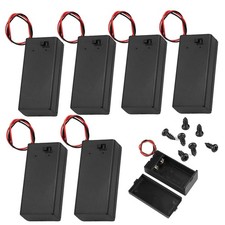 JWISLAND Pack of 7 9V Battery Holder, Holder with 1 X 9V, Black