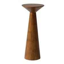 COZAYH Pedestal Tall Round Martini Table for Living Rooms or Bedrooms, Walnut