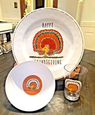 Disney Snoopy Pottery Barn holiday PLATE BOWL CUP Thanksgiving Peanuts school