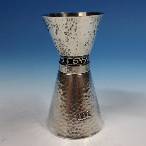 Israel Sterlingsilber - handgehämmert - Doppelmaß Schuss Jigger - 4 Zoll - Bild 2 von 5