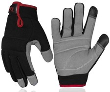 Mens Work Gloves Utility Touch Screen Breathable Spandex M (Pack of 1), Red 