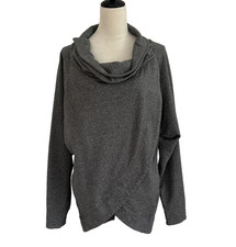 Lululemon Wrap Jacket Womens 4 Heathered Gray Snap Buttons Pockets Lounge Yoga