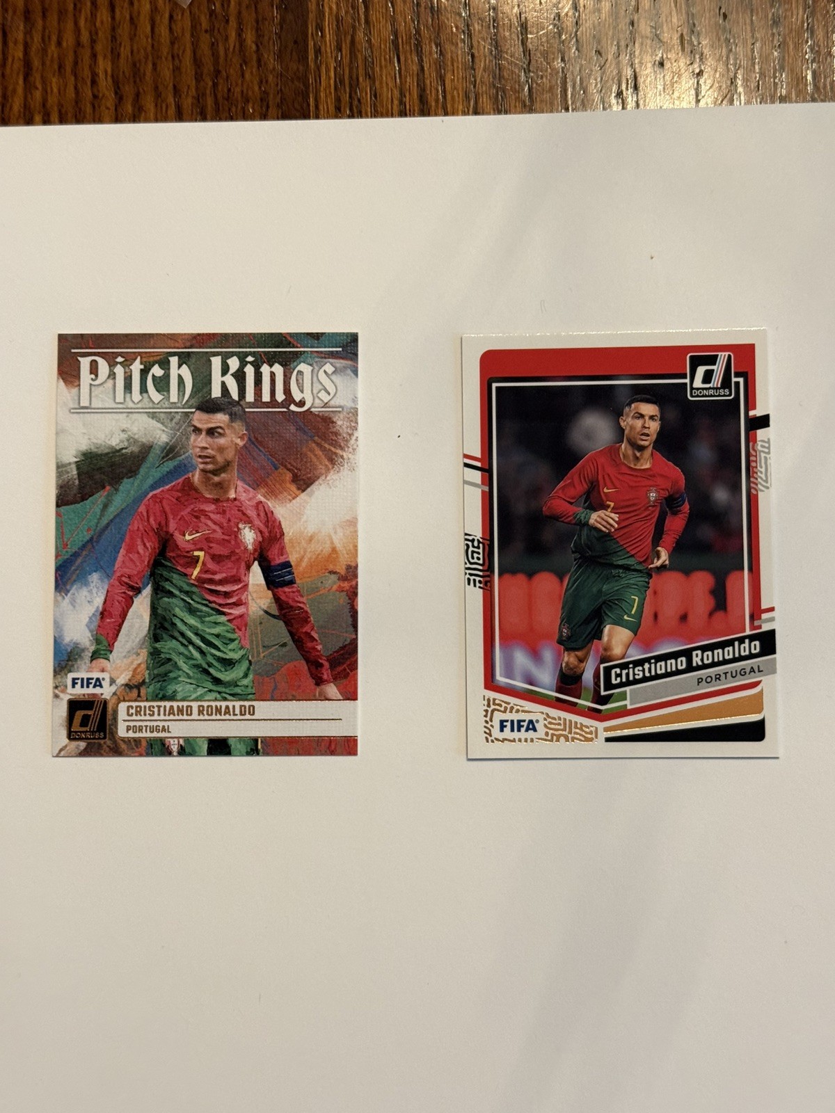 🔥🔥Cristiano Ronaldo  TWO Card Lot 2023 Donruss FIFA Pitch Kings AND Base! 🔥🔥