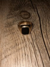 Goldring Siegelring Gelbgold Onyx Antik