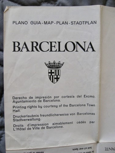 BARCELONE, Espagne 1971 Guide Touristique Carte Rue Ville 24 1/4" x 18" - Photo 1/10