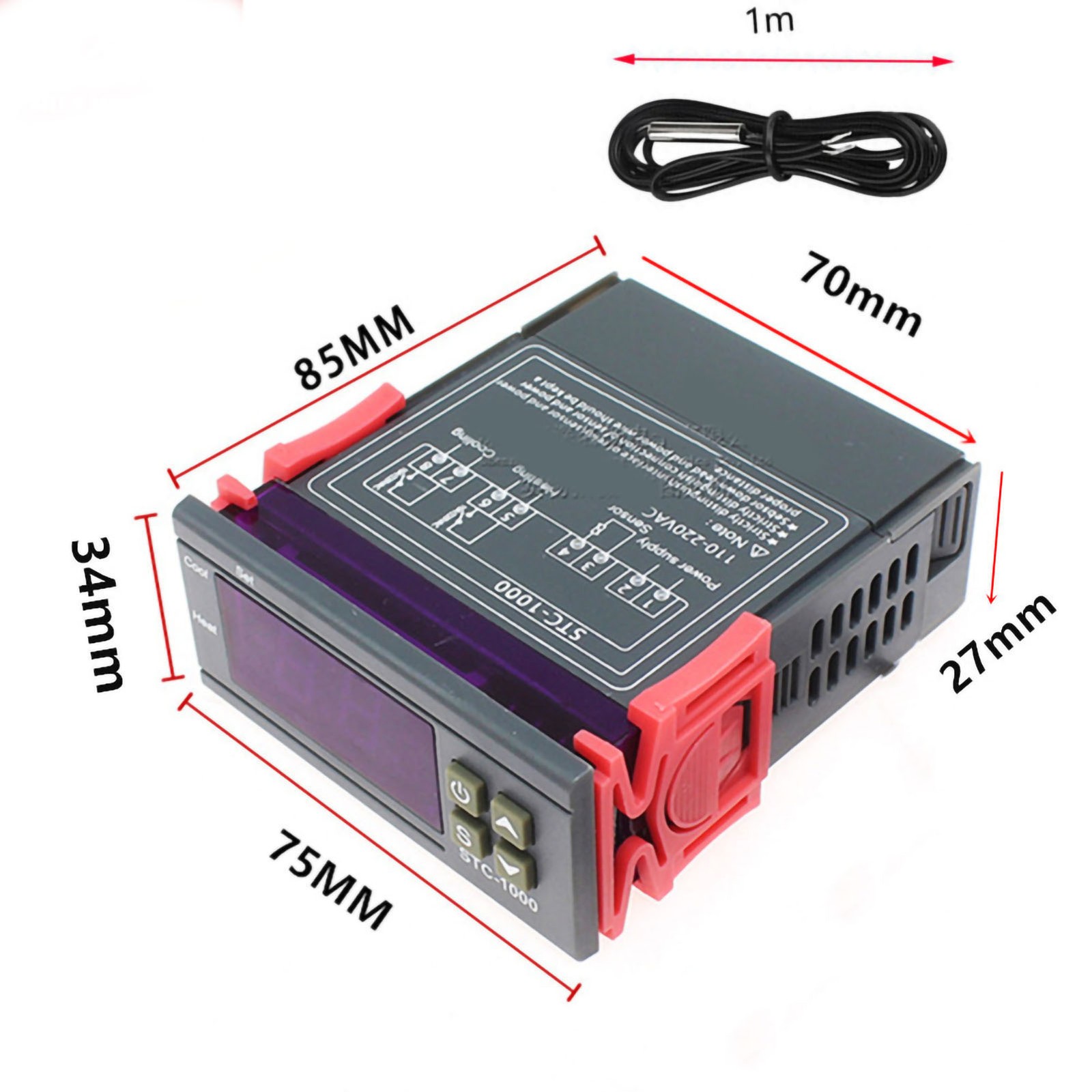 Microcomputer Temperature Controller Digital Display Thermostat Switch☜