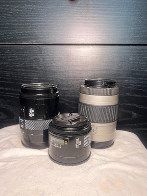 Minolta Maxxum AF Lens Bundle-28-85mm (3.5), 50mm (1.4), and 70-210MM (4.5)