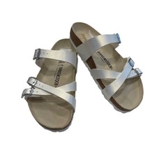 Birkenstock Franca Woman s Sandals Slides Croc Embossed White US 10-10.5 EU 41