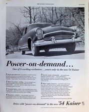 Original 1954 Kaiser Ad Power On Demand Jet Air Scoop Grille Black White