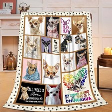Chihuahua Dog Throw Blanket For Girls Women Kids Soft Fleece 40x50 Inch