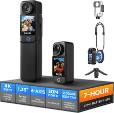 C300 2IN1 Vlogging Camera,4K Pocket Travel Youtube Content Streaming,7H Power,6-
