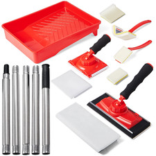 Diqqhi Paint Edger Tool Kit 9-Inch Pad Set 5-Section Threaded Extension Rod 10