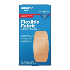 Basic Care Flexible Fabric Adhesive Bandages XL 2 in x 4 in Protection for Al...