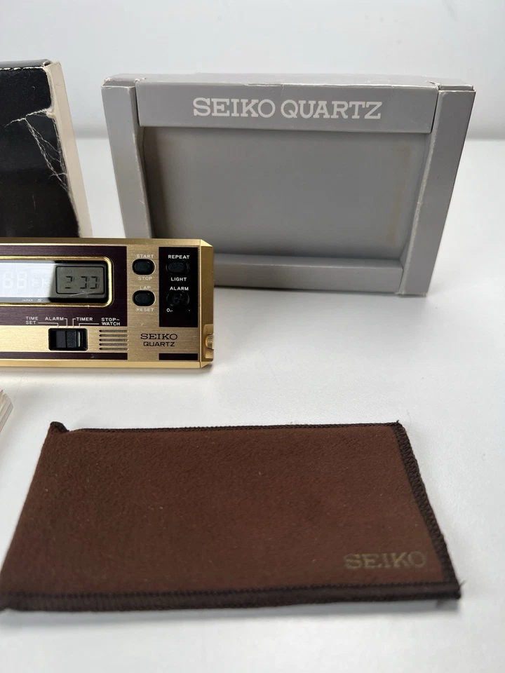 Seiko Digital Quartz Pocket Alarm da Viaggio Timer Japan With Box 74201 - Raro! - Immagine 3 di 4