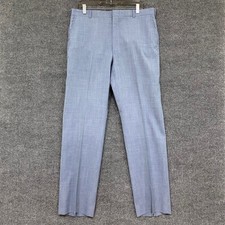 Stuart Edward Limited Mens Light Blue Textured Dress Pants Made in USA 35x31