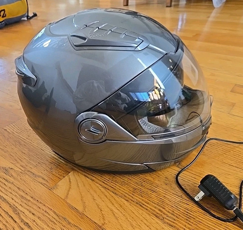 Hawk ST-1198 Gray Transition 2-in-1 Motorcycle HELMET - Size XL W/Hawk Comms - Image 3 of 4