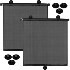 Car Window Sun Shades 20x20 Inch UV Blocker Retractable Sunshade Accessories