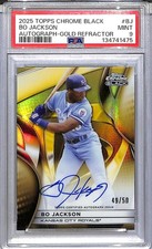 2025 Topps Chrome Black Gold #CBA-BJ Bo Jackson PSA 9 MINT Auto 49/50 Royals 