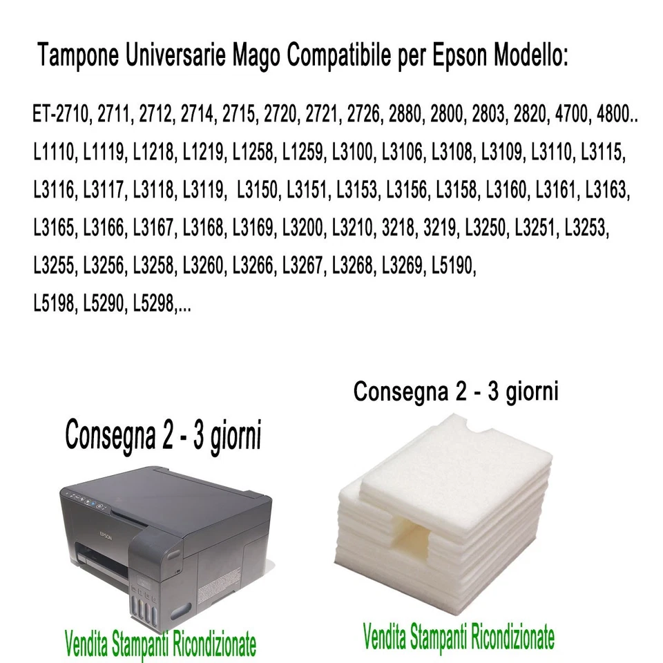 Tampone Assorbente Scarto Inchiostro Epson EcoTank ET-2714 ET2800 ET4700 L3110