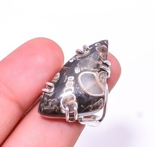 Turritella Agate -Wyoming 925 Sterling Silver Ring s.9 R36, Christmas Gift