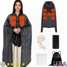 Portable Heated Blanket 20000mAh Power Bank 11 Heating Zones Adjustable Temp New