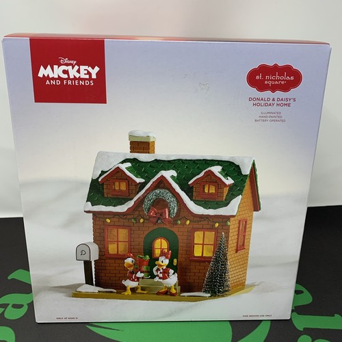 St. Nicholas Square Disney Donald & Daisy's Holiday Home Illuminated 2024 - Picture 1 of 5