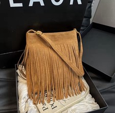Brown Womens Shoulder Bag Fringe Bohemian Gol...