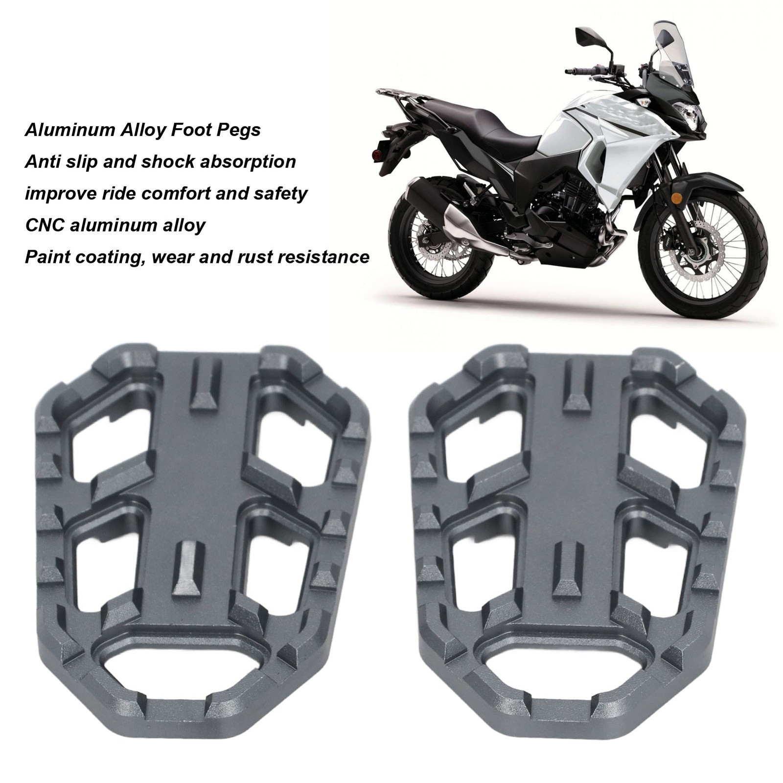 1 Pair Anti Slip CNC Motorcycle Foot Pegs Enhance Riding Comfort For X300