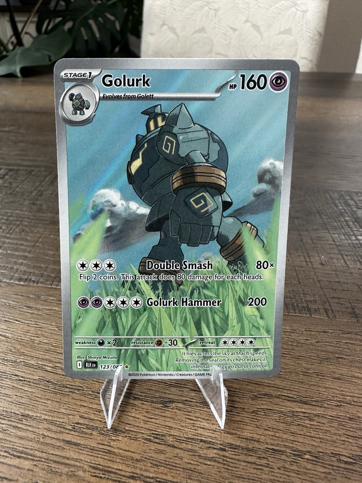 Pokemon TCG Golurk 123/086 Holo Illustration Rare Black Bolt Holo Near Mint New