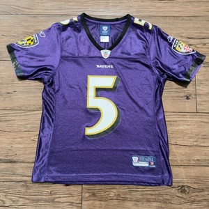 Reebok Joe Flacco Jersey Baltimore Ravens NFL On Field Womens Purple Small