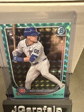 2025 Bowman Chrome Matt Shaw RC Aqua Geometric Refractor Rookie #/125 Cubs