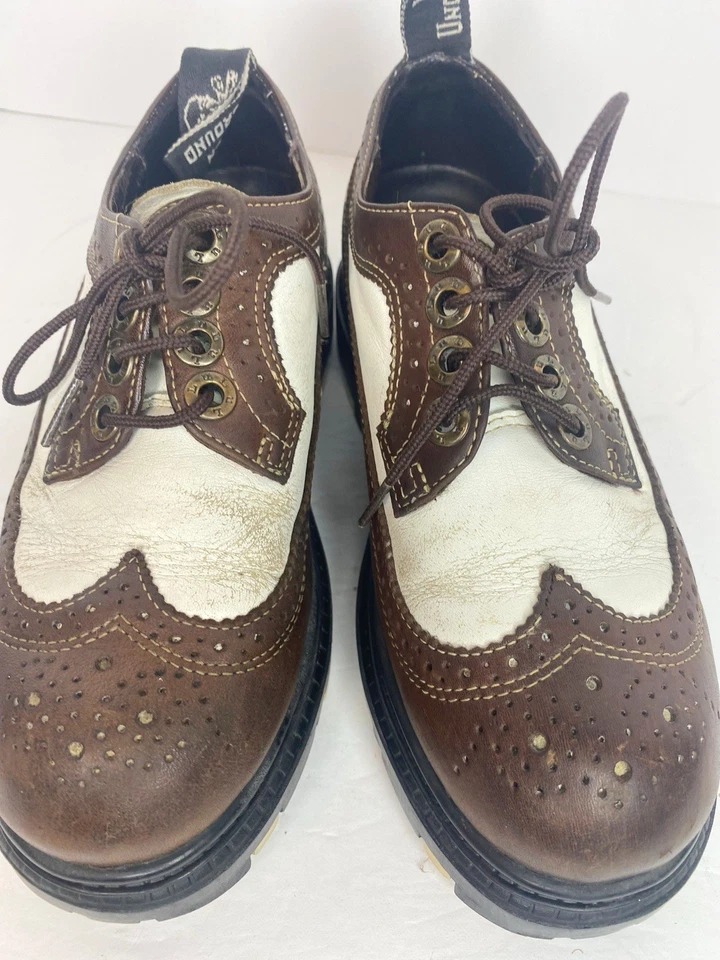 Zapatos enredadera vintage London Underground marrón punta de ala Oxford con cordones EE. UU. 7,M Y2K Foto 4 de 4