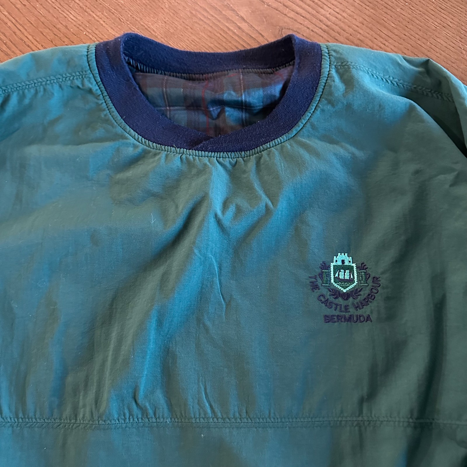 Vtg Roche Pullover Mens L The Castle Harbour Golf Bermuda Embroidered Reversable thumbnail 3