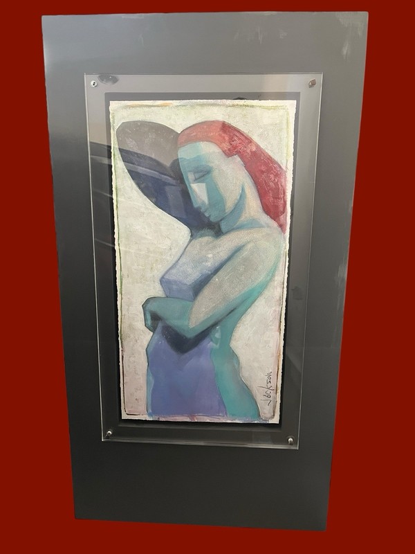 Original Painting Art Deco Female Figurative. Signed Jackson
