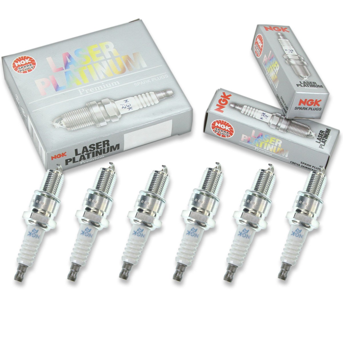 6 pcs NGK Laser Platinum Spark Plugs for 1991-1996 Dodge Stealth 3.0L V6 - rr