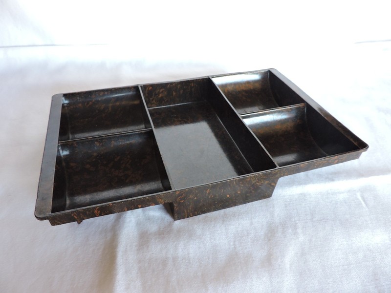 Five Section Organization Tray Mottled Dark Brown and Rust