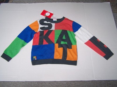 Boboli Boys Knit Sweater Size 4 Skate Multicolor Block Pattern Okeo Tex NWT