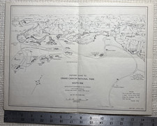 Carte 1957 11" x 15" ~ Parc national GRAND CANYON AZ ~ Rive sud ~ Guide du visiteur