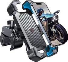 Motorcycle Phone Mount Auto Lock 100mph Military Anti-Shake Bike Phone Holder