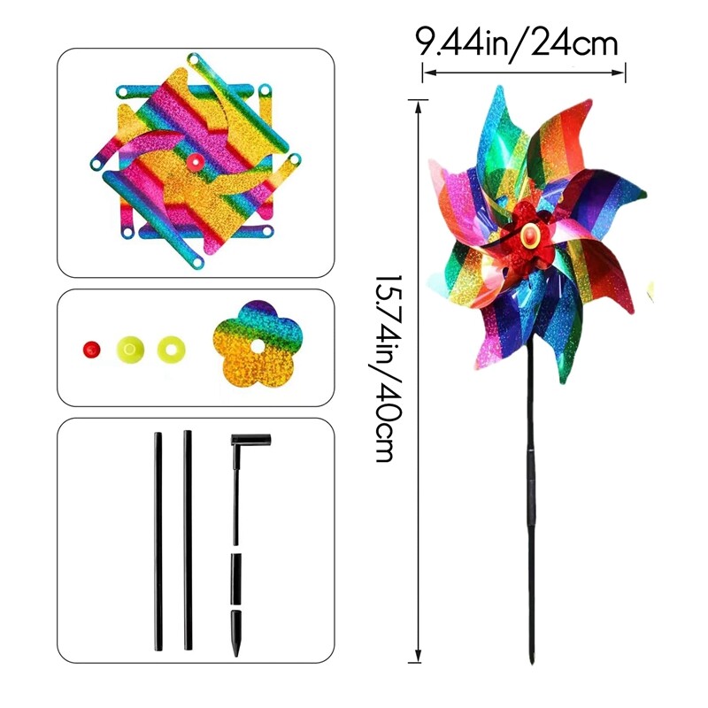 10Pcs High Reflective Bird Scarer Windmill,Bird Deterrent Scarer ...