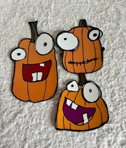Large vinyl pumpkin refrigerator/dishwasher magnets set of 3.